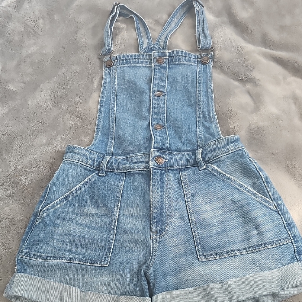 Hollister Light Blue Denim Overalls